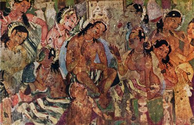 Wall painting from the Caves of Ajanta of Raja Mahajanaka, c480 by Unbekannt