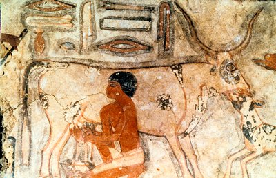 Wall painting from the tomb of Methethi, Saqqara, Ancient Egypt, Old Kingdom by Unbekannt