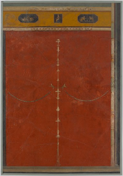 Wall painting on red ground: candelabrum with frieze, from the imperial villa, 1st century B.C. by Unbekannt