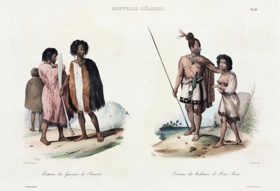Warriors of Shouraki, and Inhabitants of Houa Houa, New Zealand by Unbekannt