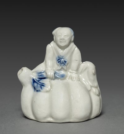 Waterdropper in Shape of Chinese Boy Seated on a Gourd, 18th-19th century by Unbekannt