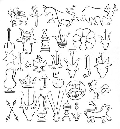 Watermarks on Paper, 14th-15th Century, 1870 by Unbekannt