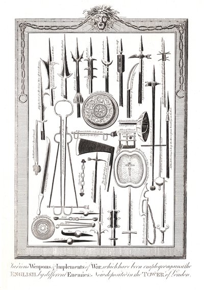 Weapons and Implements of War used against the English by various enemies by Unbekannt
