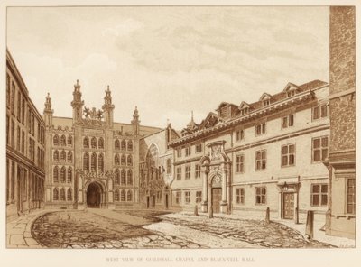 West View of Guildhall Chapel and Blackwell Hall, City of London by Unbekannt