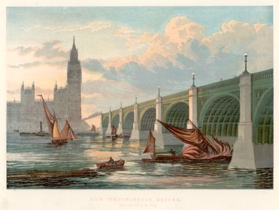Westminster Bridge, London, Looking from the South Bank of the Thames by Unbekannt