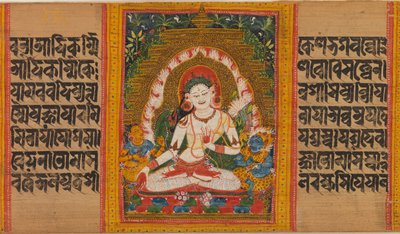 White Tara, Folio from Perfection of Wisdom Manuscript by Unbekannt