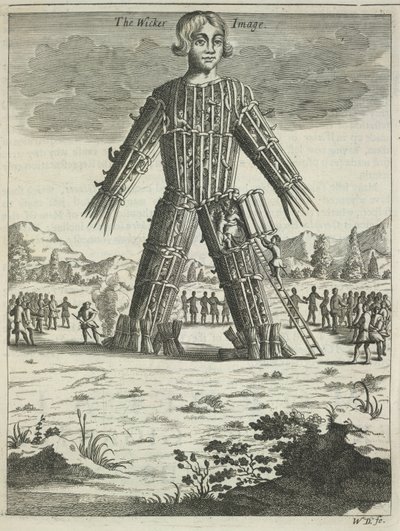 Wicker man from Britannia Antiqua Illustrata by Aylett Sammes, 1676 by Unbekannt