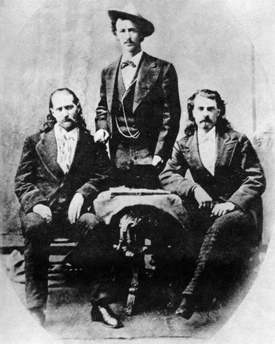 Wild Bill Hickok, Texas Jack Omohundro and Buffalo Bill Cody by Unbekannt