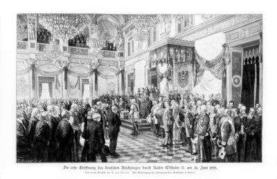 Wilhelm II and the ministers at the opening of the Reichstag 25 June 1888, 1900 by Unbekannt