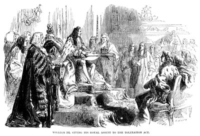 William III giving his royal assent to the Toleration Act by Unbekannt