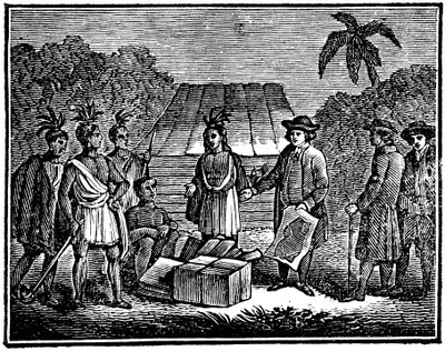 William Penn with Native Americans by Unbekannt