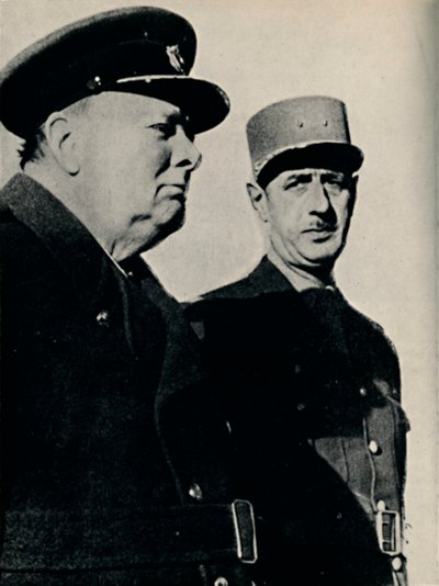 Winston Churchill and General De Gaulle, June 1940 by Unbekannt