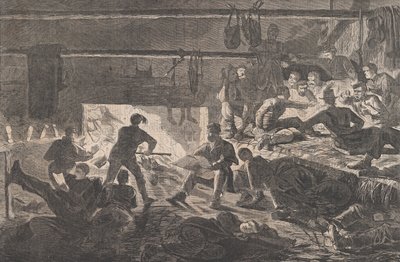 Winter Quarters in Camp - The Inside of a Hut, Harper