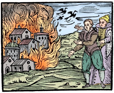 Witches Destroying a House by Fire - Swabia, 1533 by Unbekannt