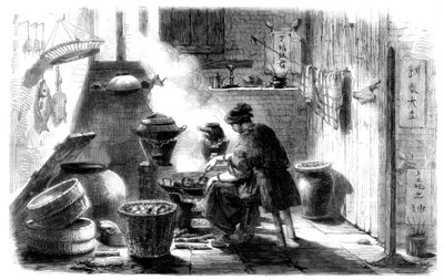 Woman Preparing Cakes for the Chinese New Year by Unbekannt