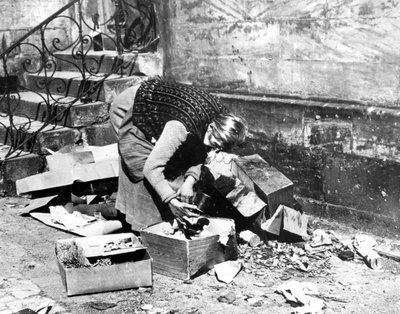 Woman Scavenging for Food, Bayreuth, Germany, April 1945 by Unbekannt