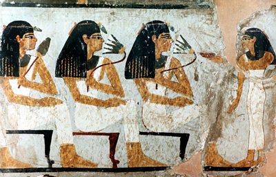 Women with Flowers and Lotus, 18th Dynasty by Unbekannt