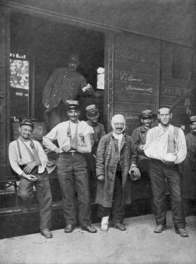 Wounded French Soldiers on the Way to Hospital by Train, France by Unbekannt