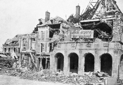 Wrecked Building, Grande Place, Peronne, France, First World War, 1917 by Unbekannt