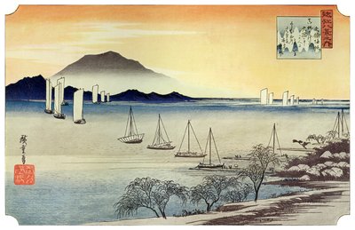 Fishing Boats Returning to Yabase, c.1834 by Unbekannt