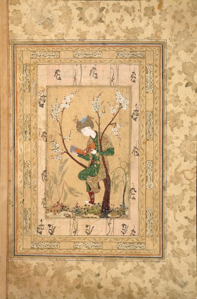 Youth Seated in the Fork of a Blossoming Tree, 1560s by Unbekannt