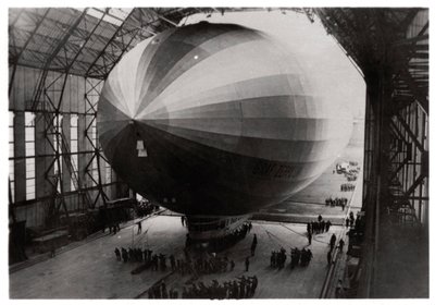 Zeppelin LZ 127 Graf Zeppelin entering its hangar by Unbekannt