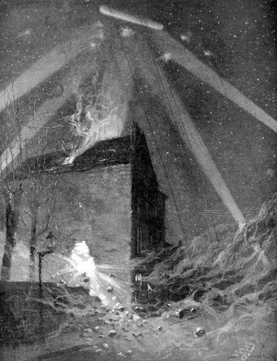 Zeppelin Attack on the Suburbs of Paris, World War I, 1915 by Unbekannt