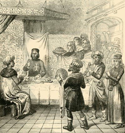 Zizim Dining with the Grand Master of Rhodes, 1890 by Unbekannt