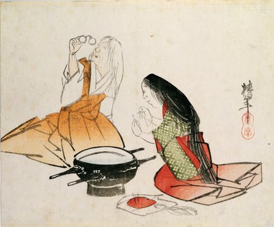 A young woman threading a needle, pub. c.1830 by Unbekannt Unbekannt