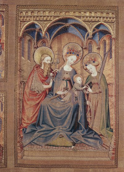 Central Panel of an Altar Frontal The Mystic Marriage of St. Catherine Part of Mass Vestments of the Order of the Golden Fleece, Southern Netherlands, Mid 15th Century by Unbekannt Unbekannt