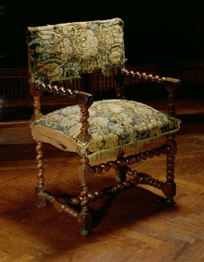 Chair Upholstered in Gros Point Needlework with Turned Bobbin Legs by Unbekannt Unbekannt