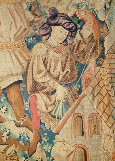 Detail from one of the Devonshire Hunting Tapestries, Arras 1425-50 by Unbekannt Unbekannt
