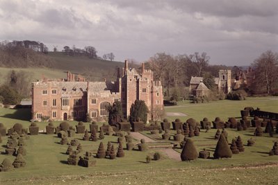 Exterior Showing Topiary Garden and Church Beyond, Compton Wynyates, Warwickshire by Unbekannt Unbekannt