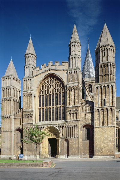 Exterior View of the West Entrance of Rochester Cathedral by Unbekannt Unbekannt