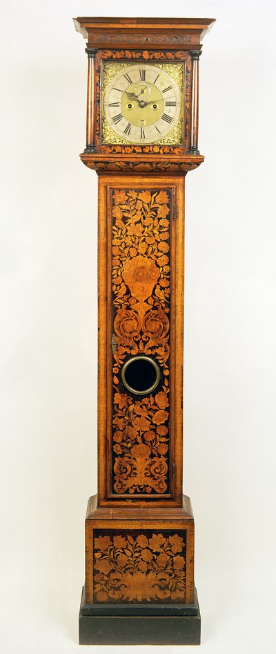 Georgian longcase clock with marquetry case, 18th century by Unbekannt Unbekannt