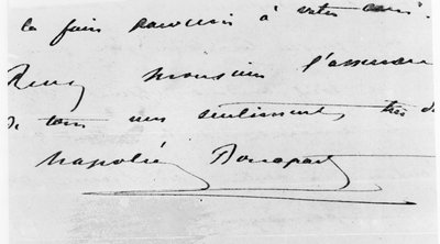 Handwriting and Signature of Napoleon Bonaparte (1769-1821) by Unbekannt Unbekannt