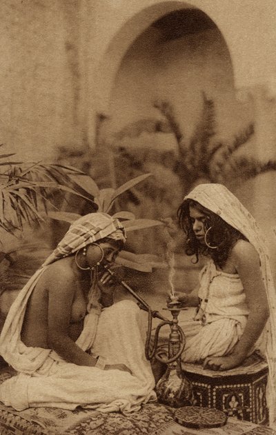 Harem Girls Smoking a Hookah, from an Early 20th Century Postcard by Unbekannt Unbekannt