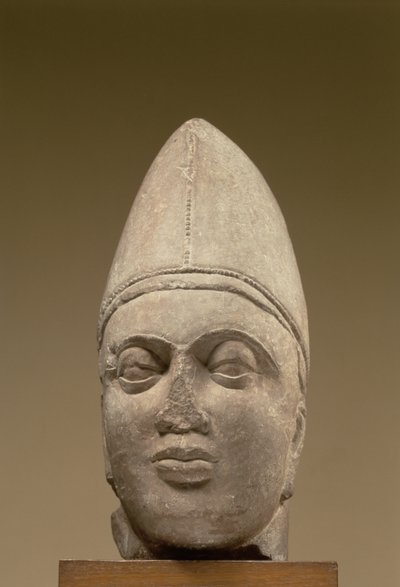 Head of a Scythian, Red Sandstone, 3rd Century AD Ahichhatra, UP by Unbekannt Unbekannt