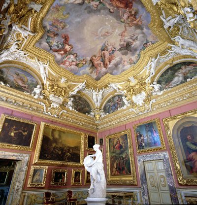 Interior of Sala di Giove (Jupiter Room) with paintings by Pietro da Cortona, Palazzo Pitti, Florence, Italy by Unbekannt Unbekannt