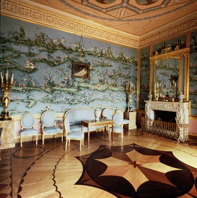 Interior of the Chinese Blue Drawing Room by Unbekannt Unbekannt