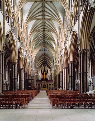 Lincoln Cathedral, 1185-1311, View of the nave, built 1215-55, Lincolnshire, UK by Unbekannt Unbekannt