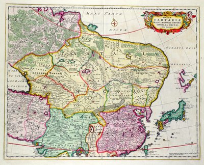 Map of Mongolia showing Japan and China, c.1680 by Frederick de Wit by Unbekannt Unbekannt