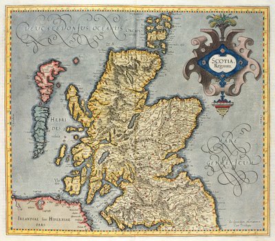 Map of the Kingdom of Scotland, 17th century Scotia Regnum (influenced by Mercator