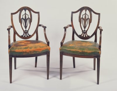 Pair of George III Rosewood Dining Chairs, After a Design by George Hepplewhite by Unbekannt Unbekannt