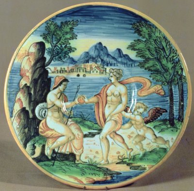 Plate showing Paris and Venus, by Giovanni-Battista da Faenza, 1563 by Unbekannt Unbekannt