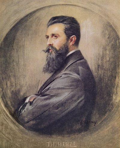 Portrait of Theodor Hertzl (1860-1904) by Unbekannt Unbekannt