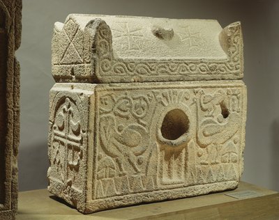 Reliquary in form of a sarcophagus, Symar, 6th-7th century (basalt) by Unbekannt Unbekannt