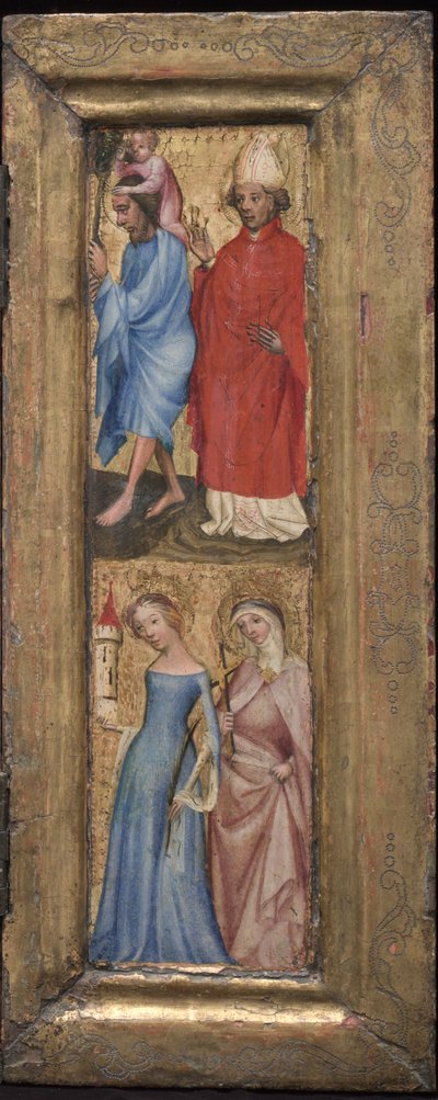 St. Christopher and St. Erasmus, St. Barbara and Another Female Saint by Unbekannt Unbekannt