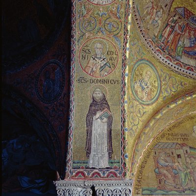 St. Dominic and St. Nicholas, Mosaic in the Atrium of San Marco Basilica by Unbekannt Unbekannt
