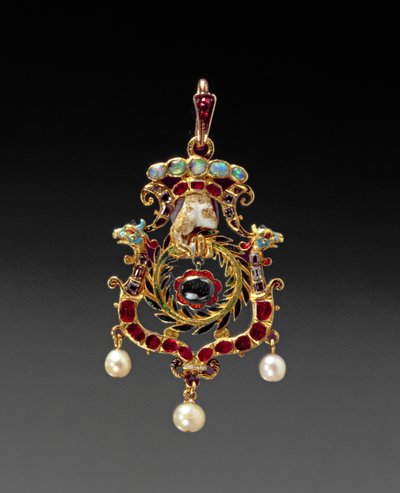 The Aberdeen Jewel; jewelled and enamelled gold pendant with a lock of hair said to be that of Mary Queen of Scots, late 16th century by Unbekannt Unbekannt